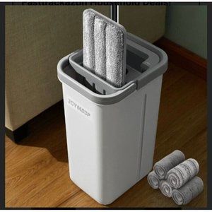 JOYMOOP Mop and Bucket with Wringer Set, Flat Squeeze Mop Flat Head Mop,Dust for